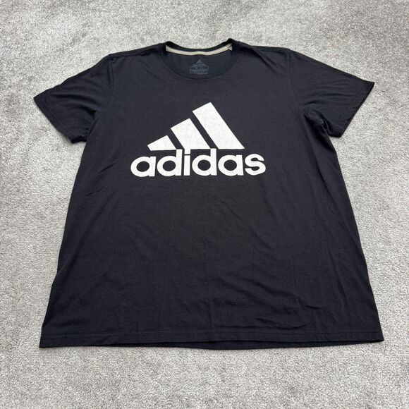 Adidas The Go To Performance Tee Graphic T-shirt Mens XL Black Crew Climalite - Picture 1 of 11